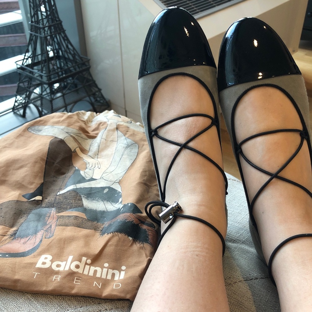 Baldinini Brand New Suede and Leather Flats Size 9